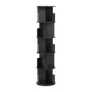 Artiss 5 Tiers Bookshelf Swivel Bookcase Display Shelves Stand Round Black