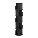 Artiss 5 Tiers Bookshelf Swivel Bookcase Display Shelves Stand Round Black