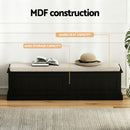 Artiss Storage Ottoman Blanket Box 140cm Fluted Black