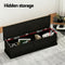 Artiss Storage Ottoman Blanket Box 140cm Fluted Black