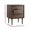 Artiss Bedside Table Nightstand 2 Drawers - Walnut