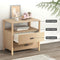 Artiss Bedside Table Nightstand 2 Drawers - Pine