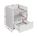 Artiss 2X Bedside Table 1 Drawer with Shelf - FARA White