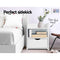 Artiss 2X Bedside Table 1 Drawer with Shelf - FARA White