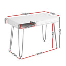 Artiss Computer Desk Drawer Cabinet Home Office Desks Workstation 100cm White