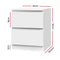 Artiss 2x Bedside Table 2 Drawers - PEPE White