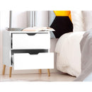 Artiss 2X Bedside Table 2 Drawers - BODEN White
