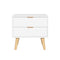 Artiss Bedside Table 2 Drawers - White