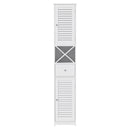 Artiss Bathroom Storage Cabinet 170cm Tall Slim Organiser Toilet Corner Adjustable Shelf Louver Door White