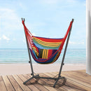 Hammock Chair Outdoor Camping Hanging with Stand Rainbow