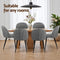 Artiss Dining Chairs Set of 2 Linen Solid Curved Houndstooth