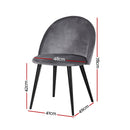 Artiss Dining Chairs Set of 4 Velvet Solid Curved Dark Grey