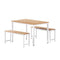 Artiss Dining Table and Chairs Set 3PCS Metal Desk Bench Sets Kitchen Furniture