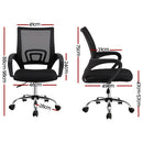 Artiss 2x Mesh Office Chair Mid Back Black