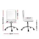 Artiss Office Chair Conference Chairs PU Leather Low Back White