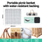Alfresco 2 Person Picnic Basket Set with Table Blanket Cooler Wooden Insulated