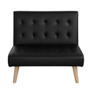 Artiss Sofa Bed Couch 1 Seater Lounge Fabric Black