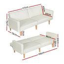 Artiss Sofa Bed 195CM Beige Faux Linen