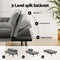 Artiss Sofa Bed Convertible 3 Seater Couch Recliner Lounge Chair Fabric Grey