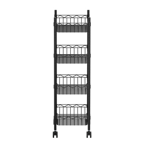 Artiss 4-Tier Shelving Unit Adjustable Garage Storage Kitchen Rack With Wheels