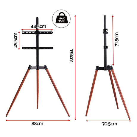 Artiss TV Stand 32-65 inch LED LCD Screen Wooden Tripod Easel Height Adjustable