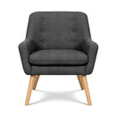 Artiss 2X Armchair Lounge Chair Accent Tub Chair Charcoal ANNE