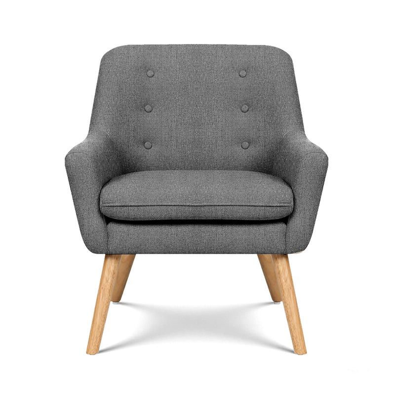 Artiss 2X Armchair Lounge Chair Accent Tub Chair Grey ANNE