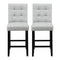 Artiss 2x Bar Stools Kitchen Dining Chairs Counter Fabric Stool Wooden Ada Grey