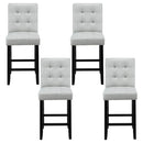 Artiss 4x Bar Stools Kitchen Dining Chairs Counter Fabric Stool Wooden Ada Grey