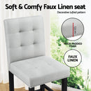 Artiss 4x Bar Stools Kitchen Dining Chairs Counter Fabric Stool Wooden Ada Grey