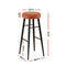 Artiss 4x Bar Stools Kitchen Dining Chairs Counter Round PU leather Lane Brown