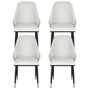 Artiss Dining Chairs Set of 4 Leather Seat Beige and Black