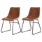 Artiss 2x Dining Chairs Retro PU Leather Kitchen Lounge Cafe Accent Chair Brown