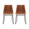 Artiss 2x Dining Chairs Retro PU Leather Kitchen Lounge Cafe Accent Chair Brown