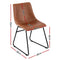 Artiss 4x Dining Chairs Retro PU Leather Kitchen Lounge Cafe Accent Chair Brown