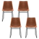 Artiss 4x Dining Chairs Retro PU Leather Kitchen Lounge Cafe Accent Chair Brown