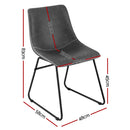 Artiss 4x Dining Chairs Retro PU Leather Kitchen Lounge Cafe Accent Chair Grey