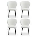 Artiss 4x Dining Chairs Sherpa Boucle Wing Back White