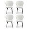 Artiss 4x Dining Chairs Sherpa Boucle Wing Back White