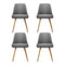 Artiss Dining Chairs Set of 4 Fabric Wooden Grey