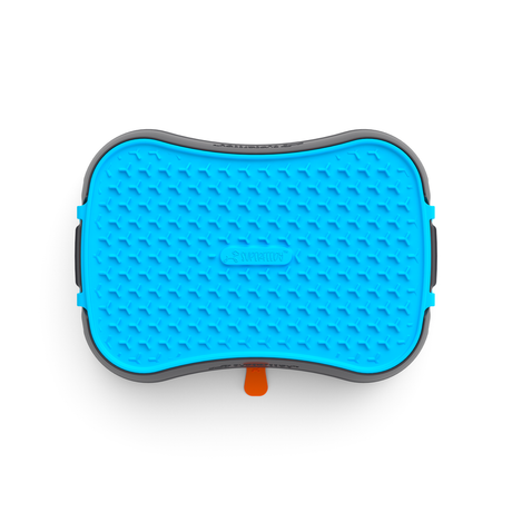 4-in-1 Slow Feeder Dog Bowl - Dark Grey Bowl with Blue Lickmat