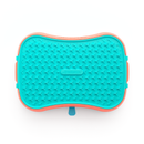 4-in-1 Slow Feeder Dog Bowl - Warm Ocean Red Bowl with Teal Lickmat