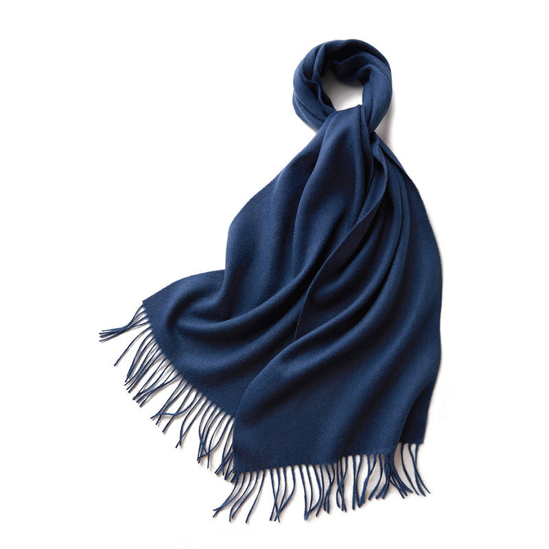 100% MERINO VIRGIN WOOL SCARF 970116 NAVY