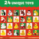 2025 Advent Calendar Christmas Ducks - 24pcs Rubber Duck Advent Calendar 24 Days of Christmas Countdown Toys for Christmas Gifts Party Favors Kids Toddlers Random Duck Gift Box