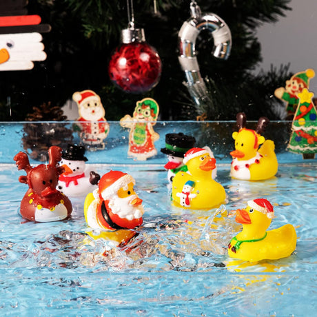 2025 Advent Calendar Christmas Ducks - 24pcs Rubber Duck Advent Calendar 24 Days of Christmas Countdown Toys for Christmas Gifts Party Favors Kids Toddlers Random Duck Gift Box