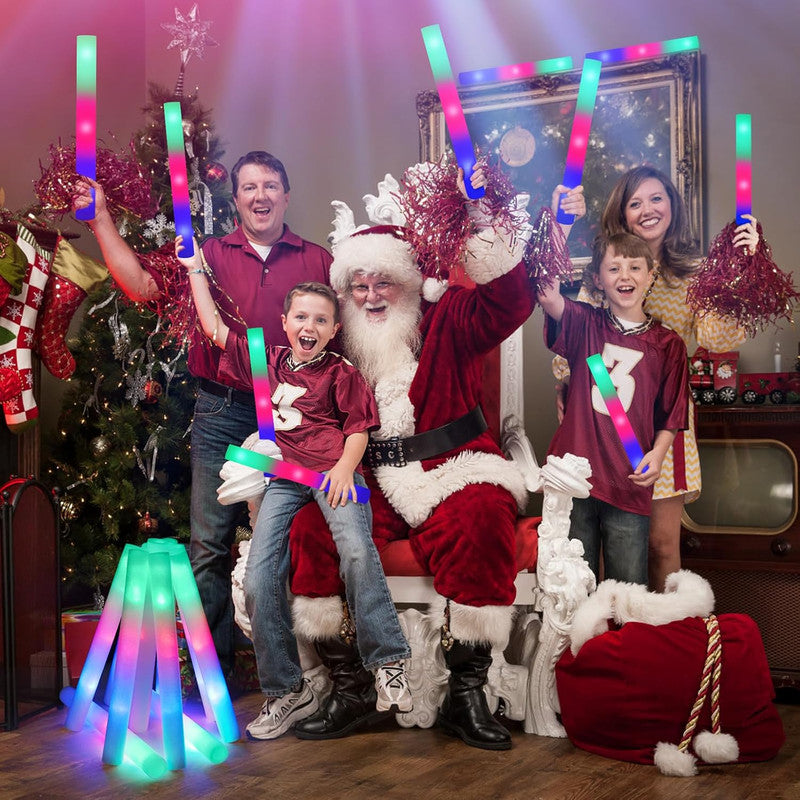 16PCS Foam Glow Sticks, Foam Light Up Sticks with 3 Modes Colorful Flashing, Glow Stick Bulk Party Pack, Glow in Dark Party Supplies, LED Foam Sticks Bulk for Wedding, Raves, Concert, Halloween