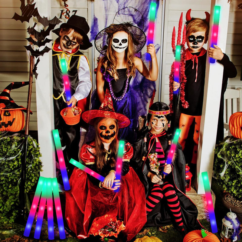 16PCS Foam Glow Sticks, Foam Light Up Sticks with 3 Modes Colorful Flashing, Glow Stick Bulk Party Pack, Glow in Dark Party Supplies, LED Foam Sticks Bulk for Wedding, Raves, Concert, Halloween