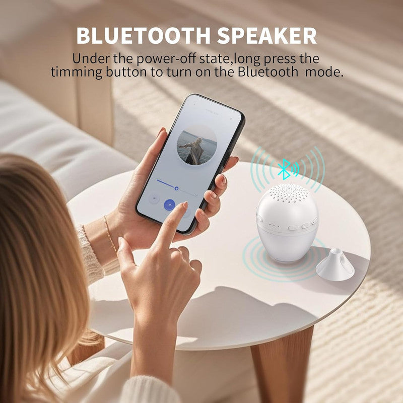 3 in 1 Smart Sound Machine, White Noise Machine with Noise Detection, Night Light, Bluetooth Speaker, Rechargeable Battery, 26 Soothing Sounds and Portable Design for Kids & Adults