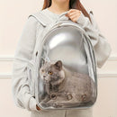 (GREY)Replacement Transparent Pet Backpack with Zipper Closure - Heavy-Duty Structure, Ventilated and Padded Lining - Portable Travel Carrier for Cats, Small Dogs, Airplanes, Trains, Cars - Safe and Comfortable Carrier Backpack for Busy Pet Owners - Ideal
