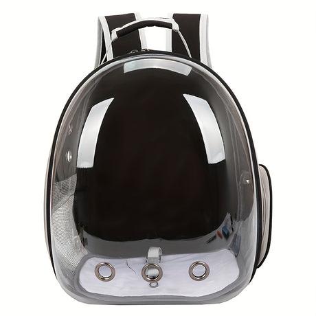 (GREY)Replacement Transparent Pet Backpack with Zipper Closure - Heavy-Duty Structure, Ventilated and Padded Lining - Portable Travel Carrier for Cats, Small Dogs, Airplanes, Trains, Cars - Safe and Comfortable Carrier Backpack for Busy Pet Owners - Ideal